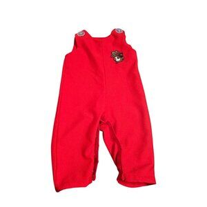 Vintage Handmade Baby Overalls Red Squirrel  Romper
